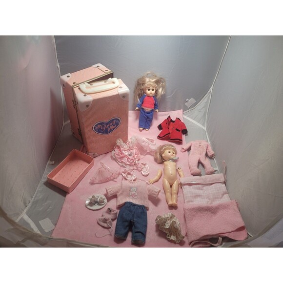 Vintage 1984 + Pink Ginny Doll Clothes Case Trunk Closet Suitcase Dolls - Picture 1 of 16